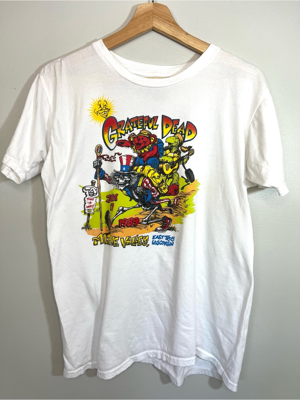 Grateful Dead Alpine Valley Wisconsin 1989 Cotton T Shirt Band  Men’s M